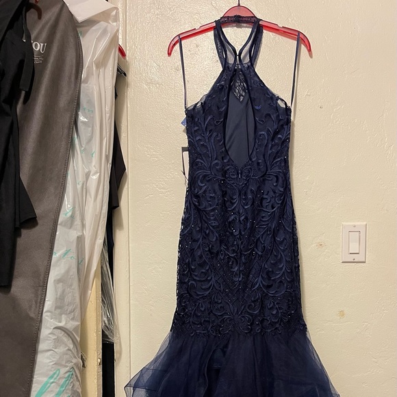 XS navy blue long dress for sale. New dress with tags. - Picture 2 of 9
